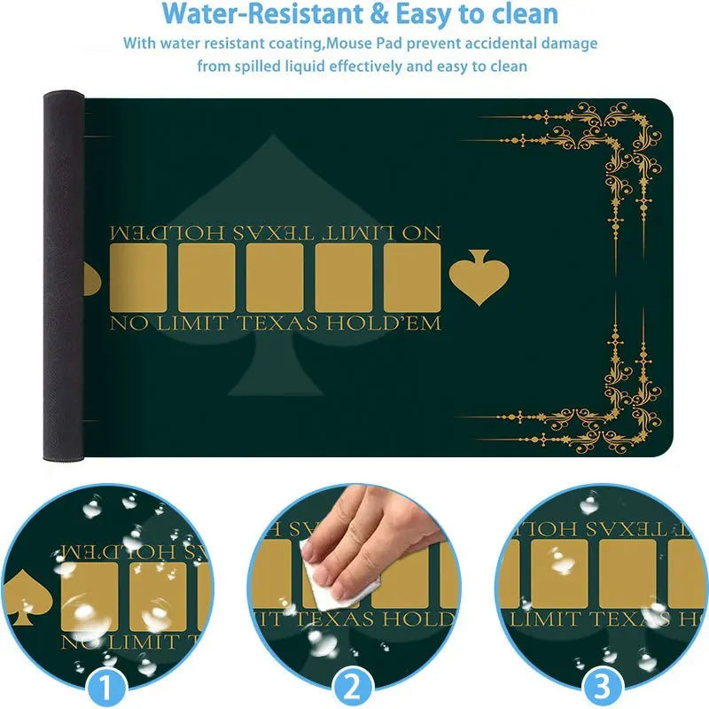 Texas Hold 'em Poker design Mouse Pad Desk Mat gaming mats Non-Slip Stitched Edge pc accessories keyboard mousepads card mat