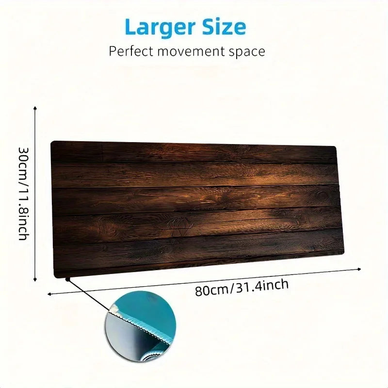 Rustic Wooden Mouse Pad Desk Mat High quality material, Non-Slip Rubber Base，Precision Stitched Edges，Durable & Waterproof rug