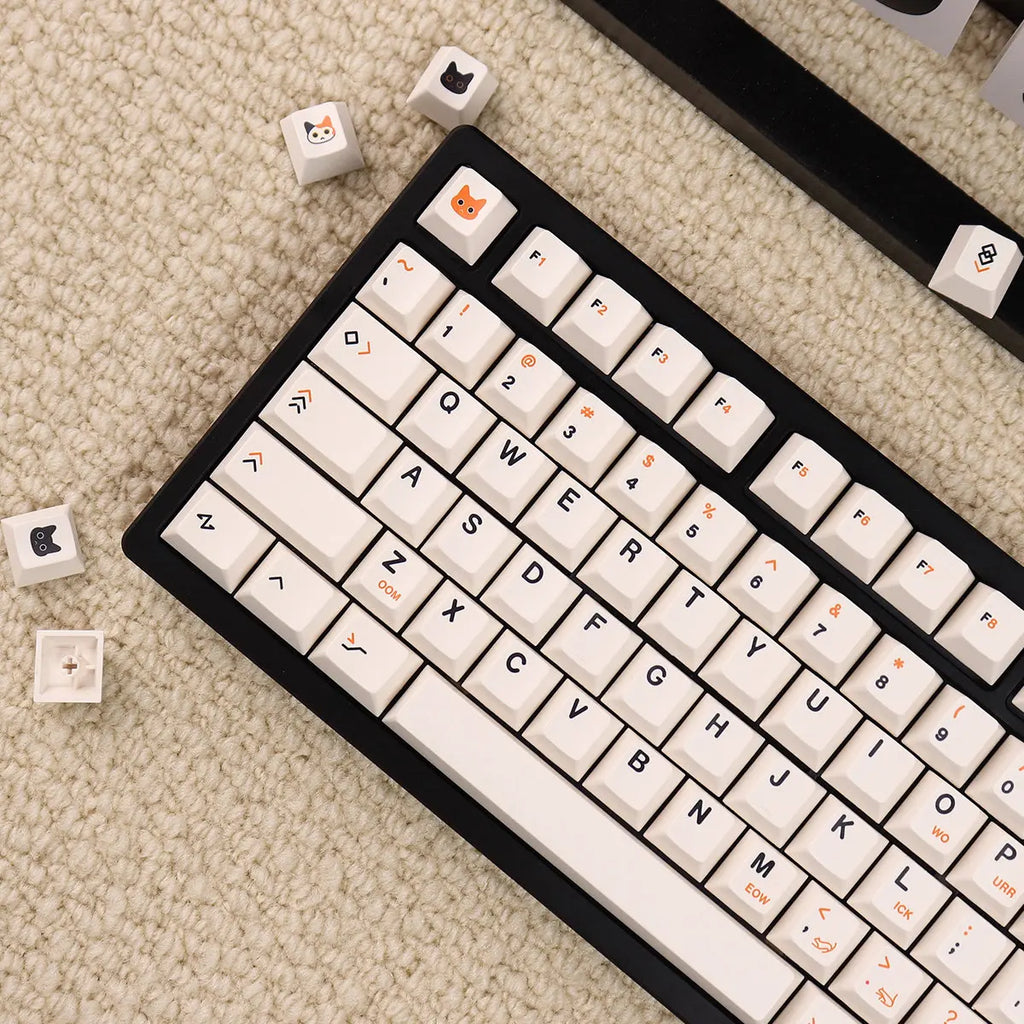148 Keys Cute Cat PBT Cherry Keycaps Dye-Sublimated Keycap Set For Mx Cherry Switch Mechanical Keyboard 61/64/87/96/104