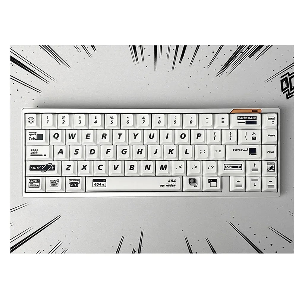 139 Keys Simple 404 Theme Keycaps Set Cherry Height PBT Thermal Sublimation DIY For 61 87 98 104 108 Keys Mechanical Keyboard