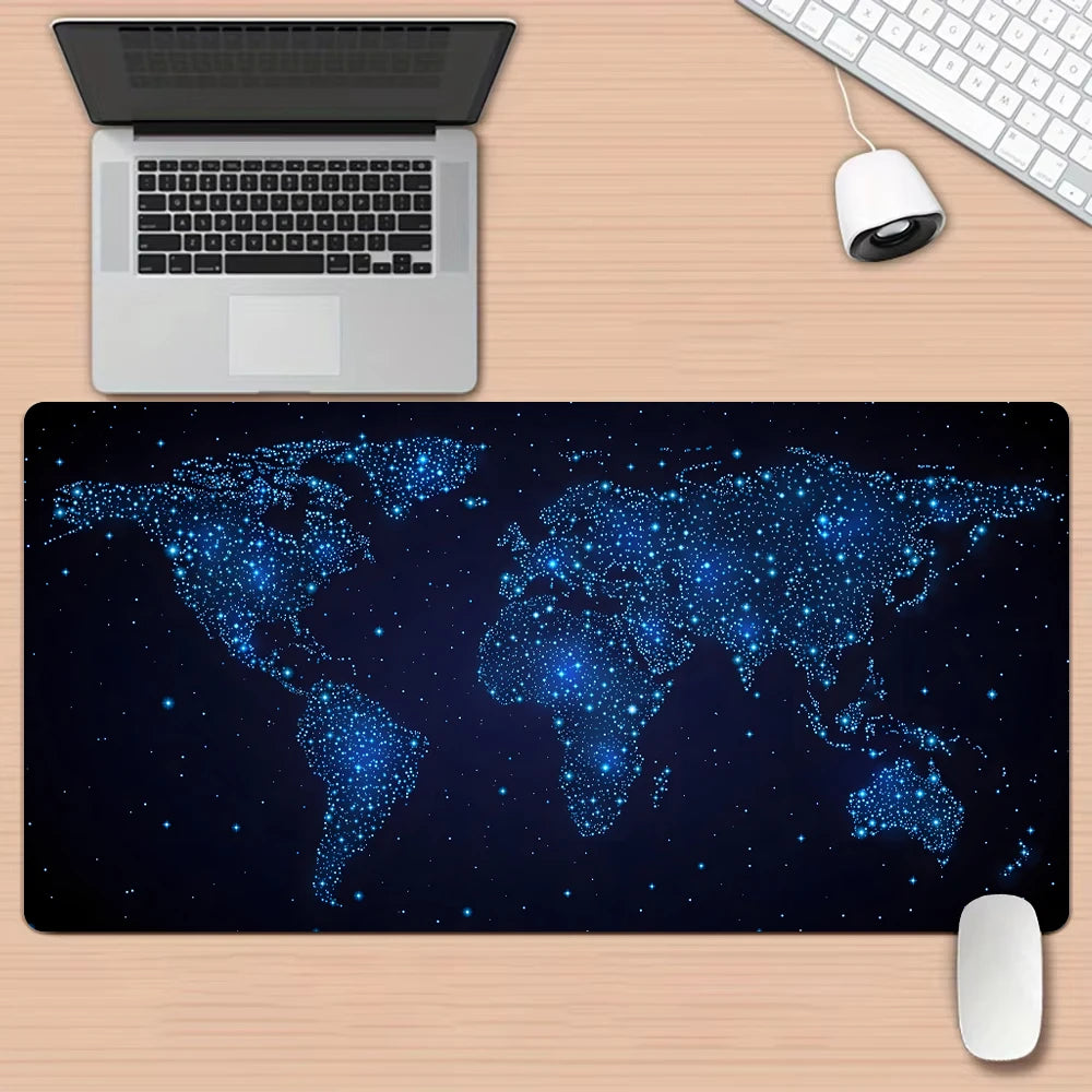 Black and gray gradient map design Mouse Pad Desk Mat Stitched Edge Durable Non-Slip Gaming pads tapis souris משטח לעכבר מחשב