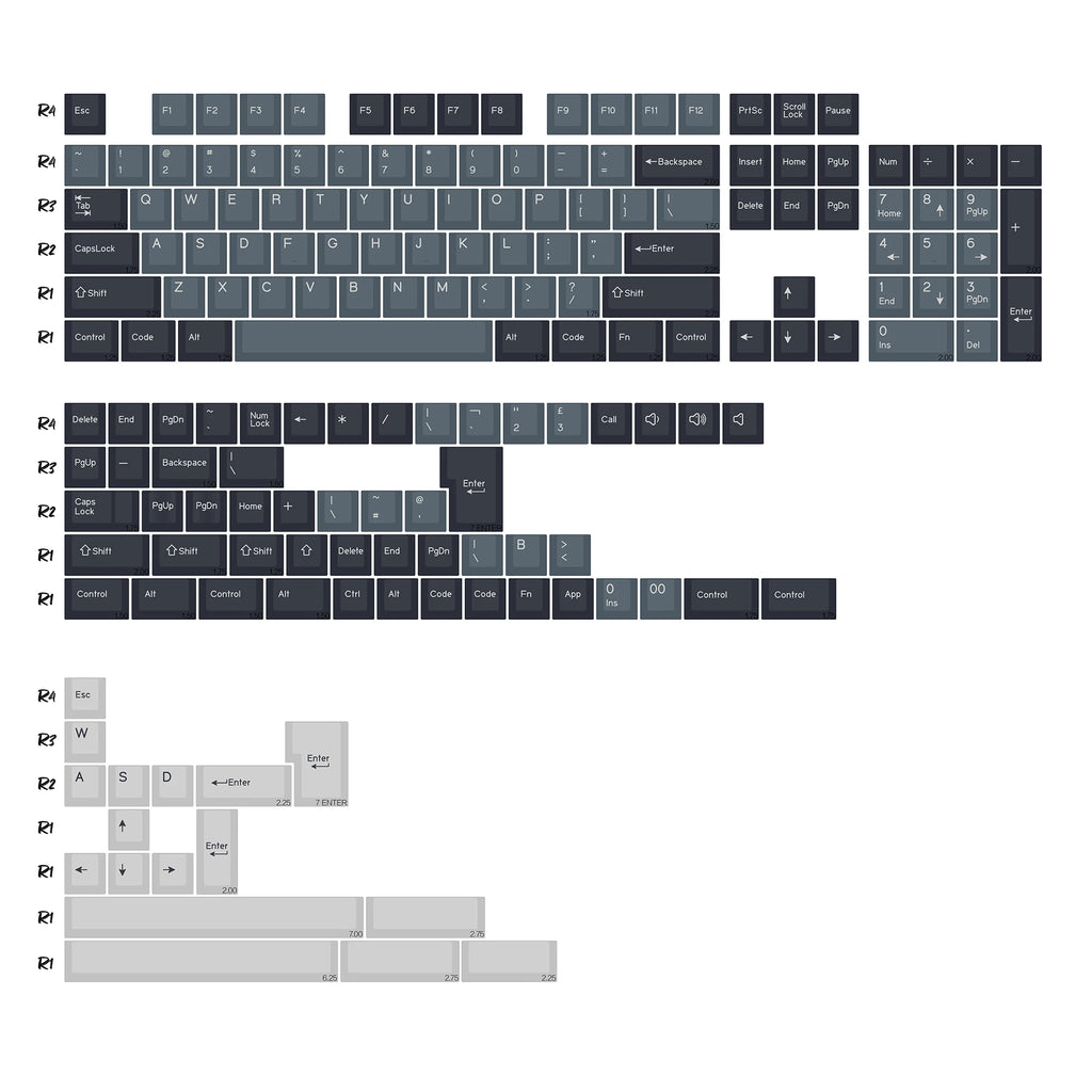 KBDiy 174 Keys/Set PBT GMK Marrs Green Keycap Custom Double Shot Cherry Profile Keycap for Mechanical Keyboard ISO DIY MX Switch