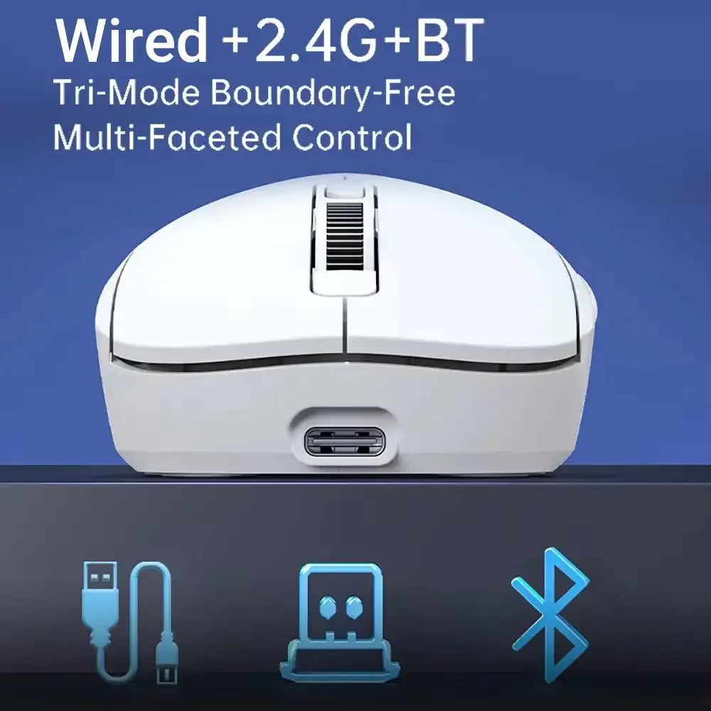 Lightweight Mouse Wireless Bluetooth/2.4G/Wired Tri-Mode Mouse 8000 DPI Adjustable Mouse Rechargeable Mute Mice for Office Game