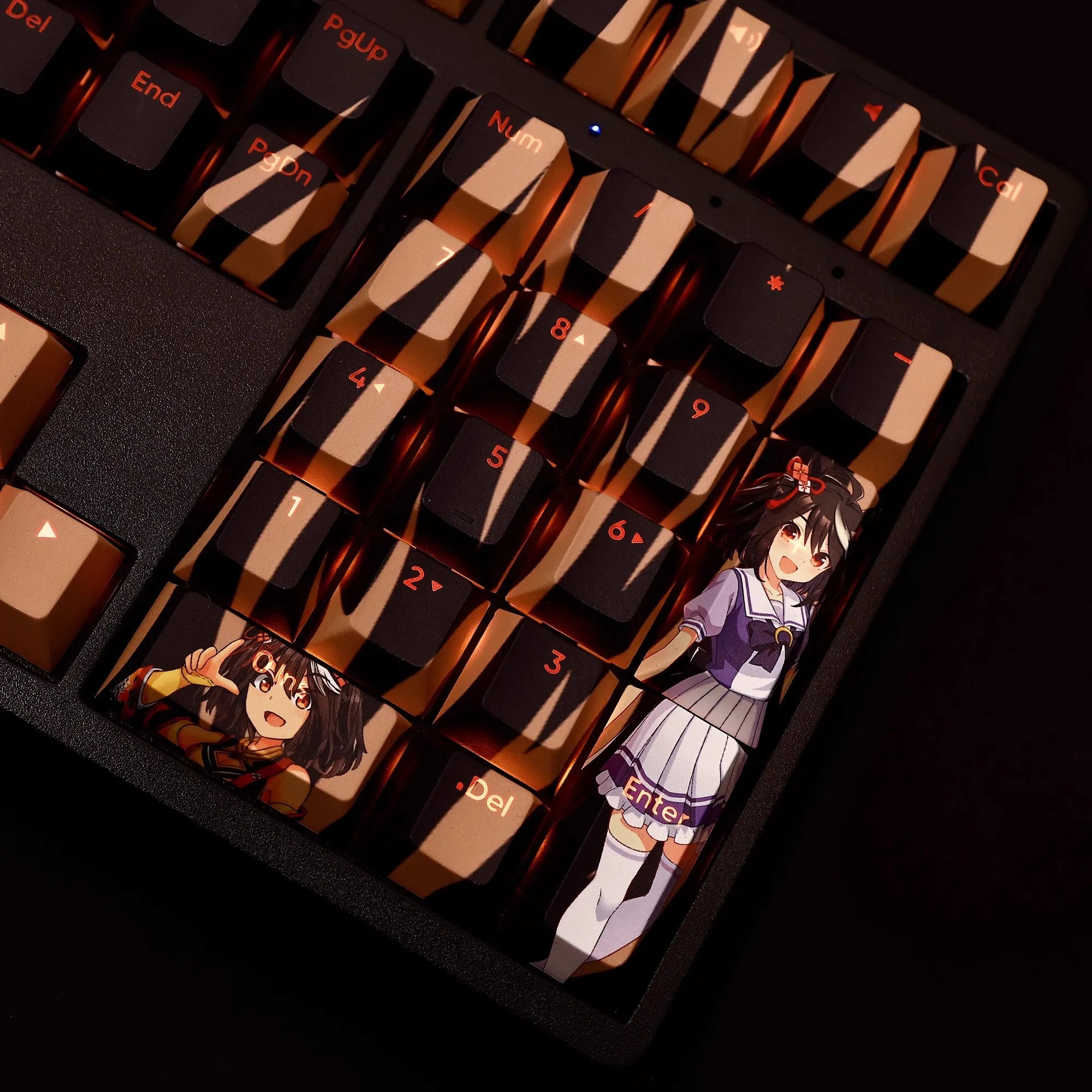 108 Keys/set Pretty Derby Kitasan Black Keycap PBT Dye Subbed Backlit Keycaps Anime Gaming Key Caps For ANSI 61 87 104 108