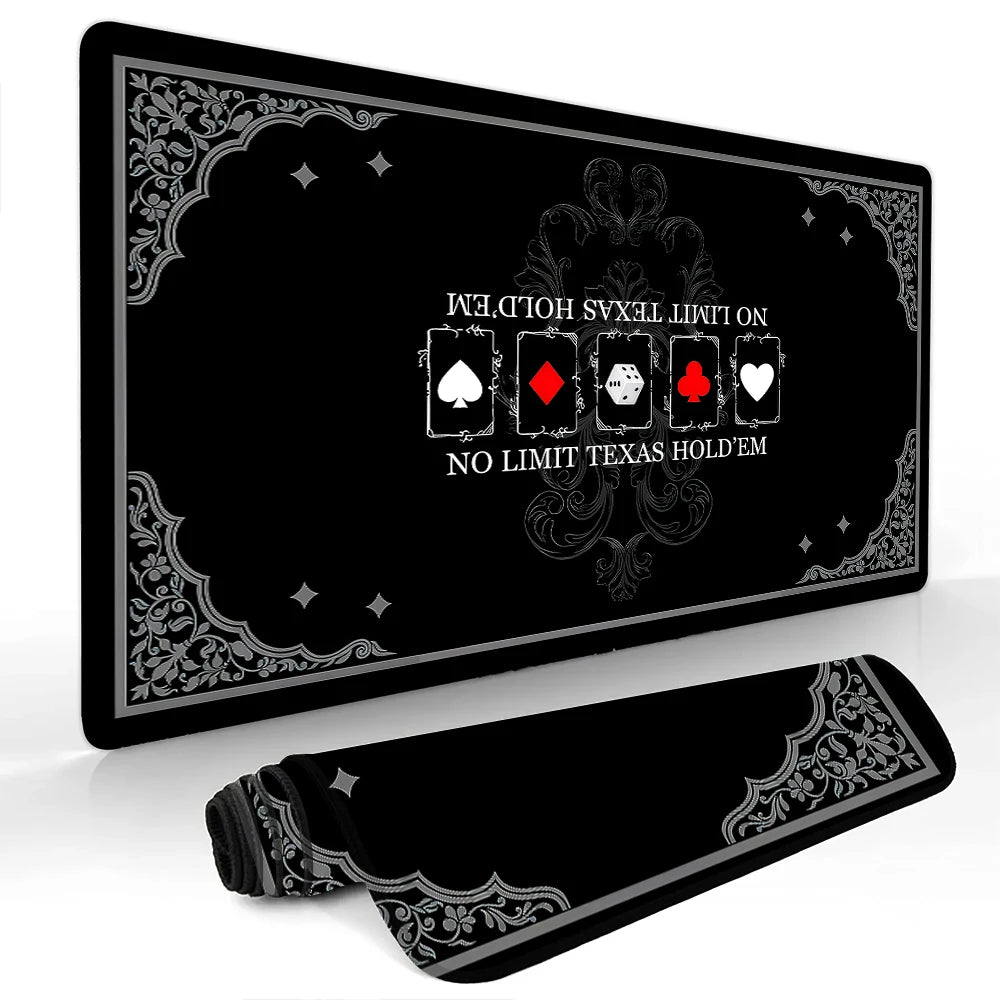 Texas Hold 'em Poker design Mouse Pad Desk Mat gaming mats Non-Slip Stitched Edge pc accessories keyboard mousepads card mat