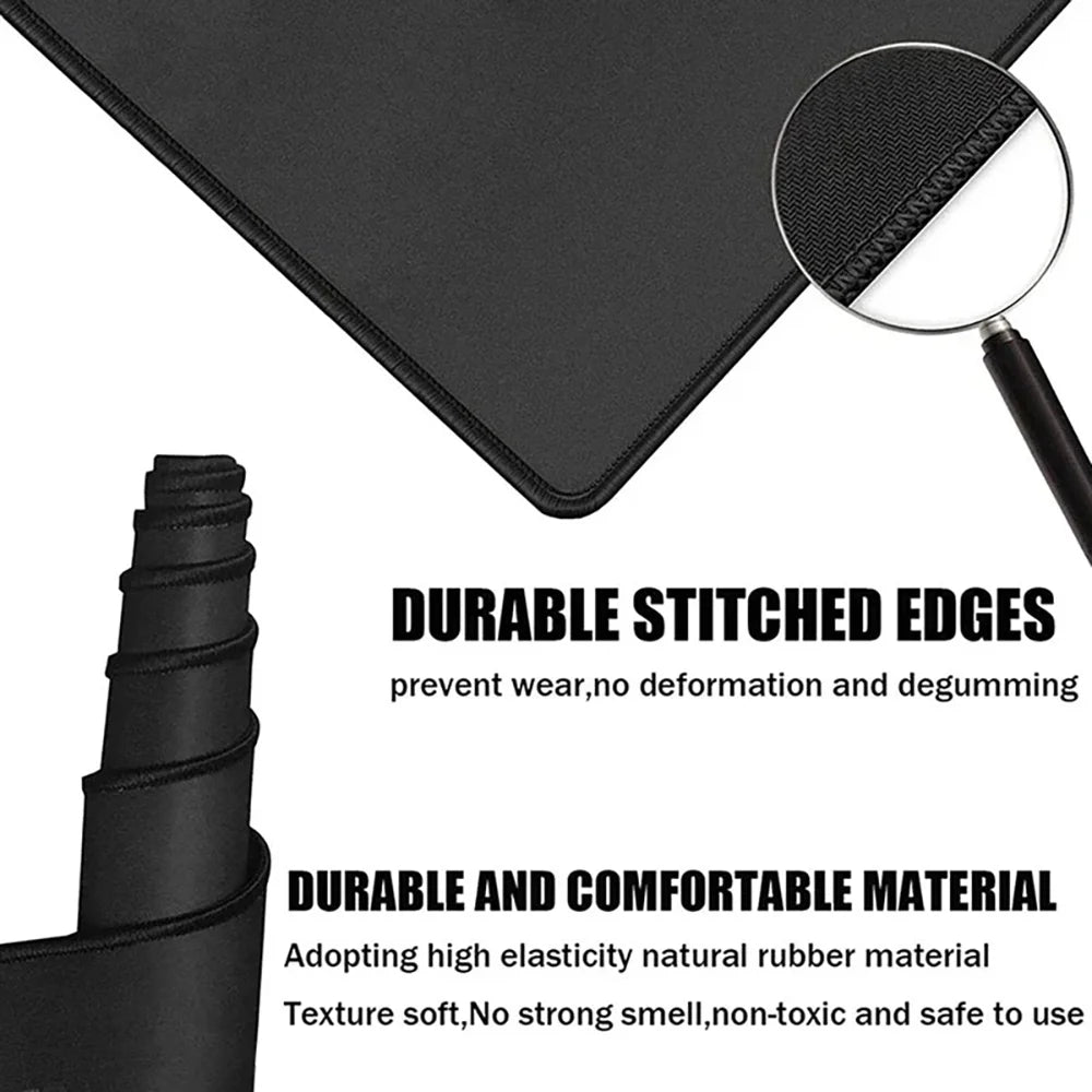 White Large Mouse Pad Gaming Accessory XXL Stitched Edges Long Deskmats Non-Slip Base Computer Extended Keyboard Laptop Mousepad