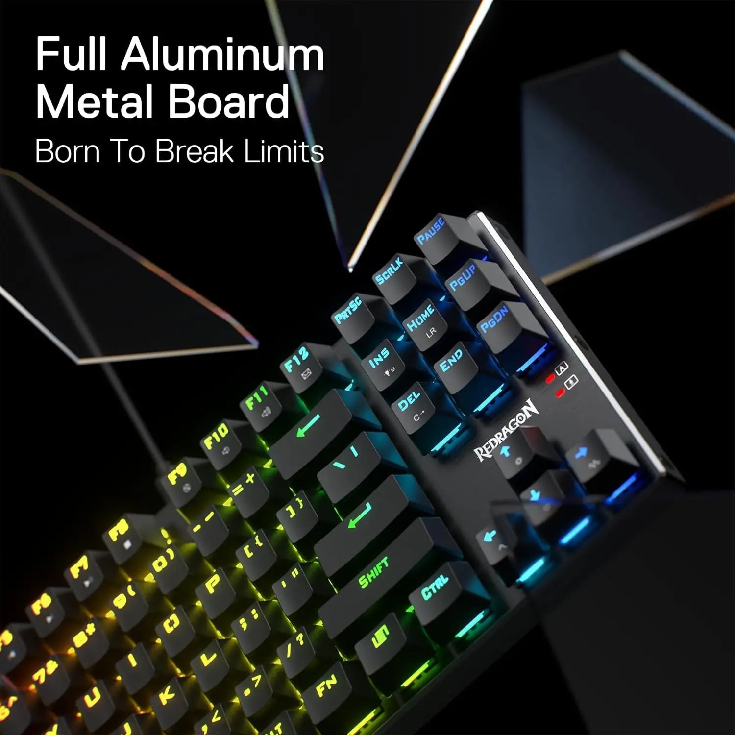 Redragon K660 (K556 TKL) RGB LED Backlit Wired 104 Keys Hot-Swap Noise Absorbing Foams Mechanical Gaming Keyboard， Red Switch