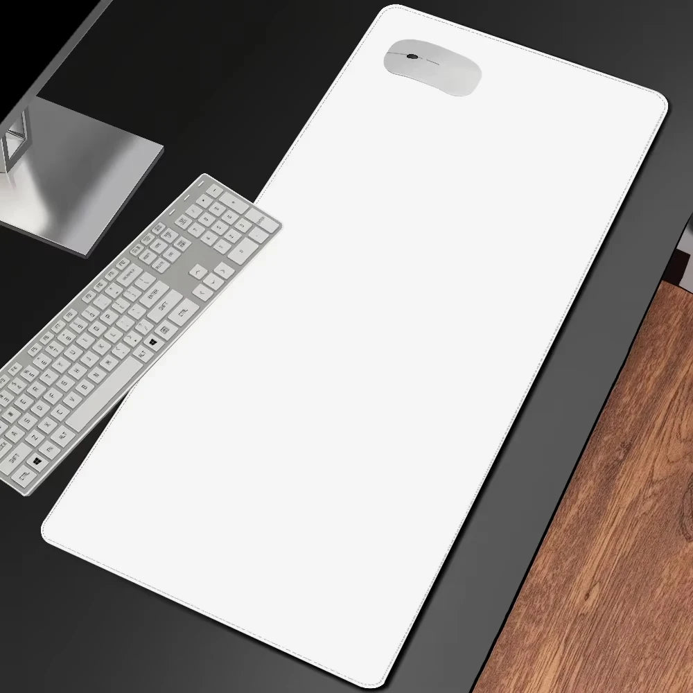 White Large Mouse Pad Gaming Accessory XXL Stitched Edges Long Deskmats Non-Slip Base Computer Extended Keyboard Laptop Mousepad