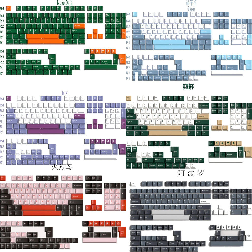 172 Keys/Set Double Shot Keycaps ABS GMK Classic Retro Clone 7u Space Keycap for MX Switches ISO ANSI Layout Mechanical Keyboard