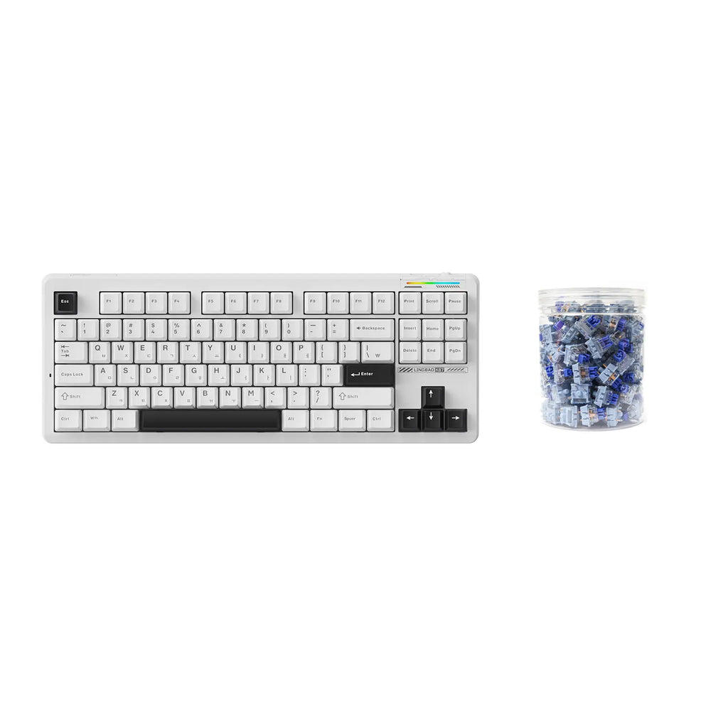 K87 Keyboard Set Korean Keyboard Wireless TKL Layout Hot Swap RGB Backlit Gasket Structure with Slient Switch 100pcs