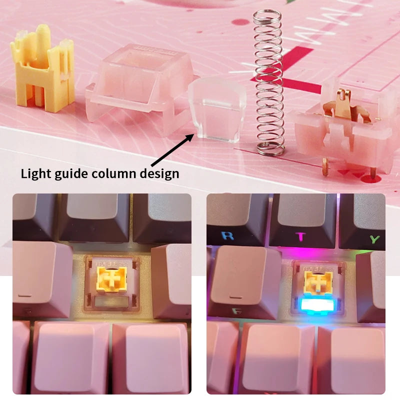 Outemu Silent Lemon V3 Switches Silent Peach V3 Switches Pre-Lubed Mechanical Keyboard Linear Tactile 5Pin Hot Swap PA66 POM