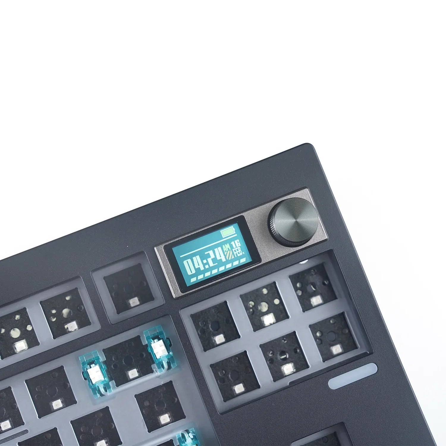 ZUOYA GMK87 TKL Mechanical Keyboard Kit,80% Hot-Swap 3Mode RGB Custom Gasket Mounted TFT LCD Screen Barebones Kit with DIY Knob