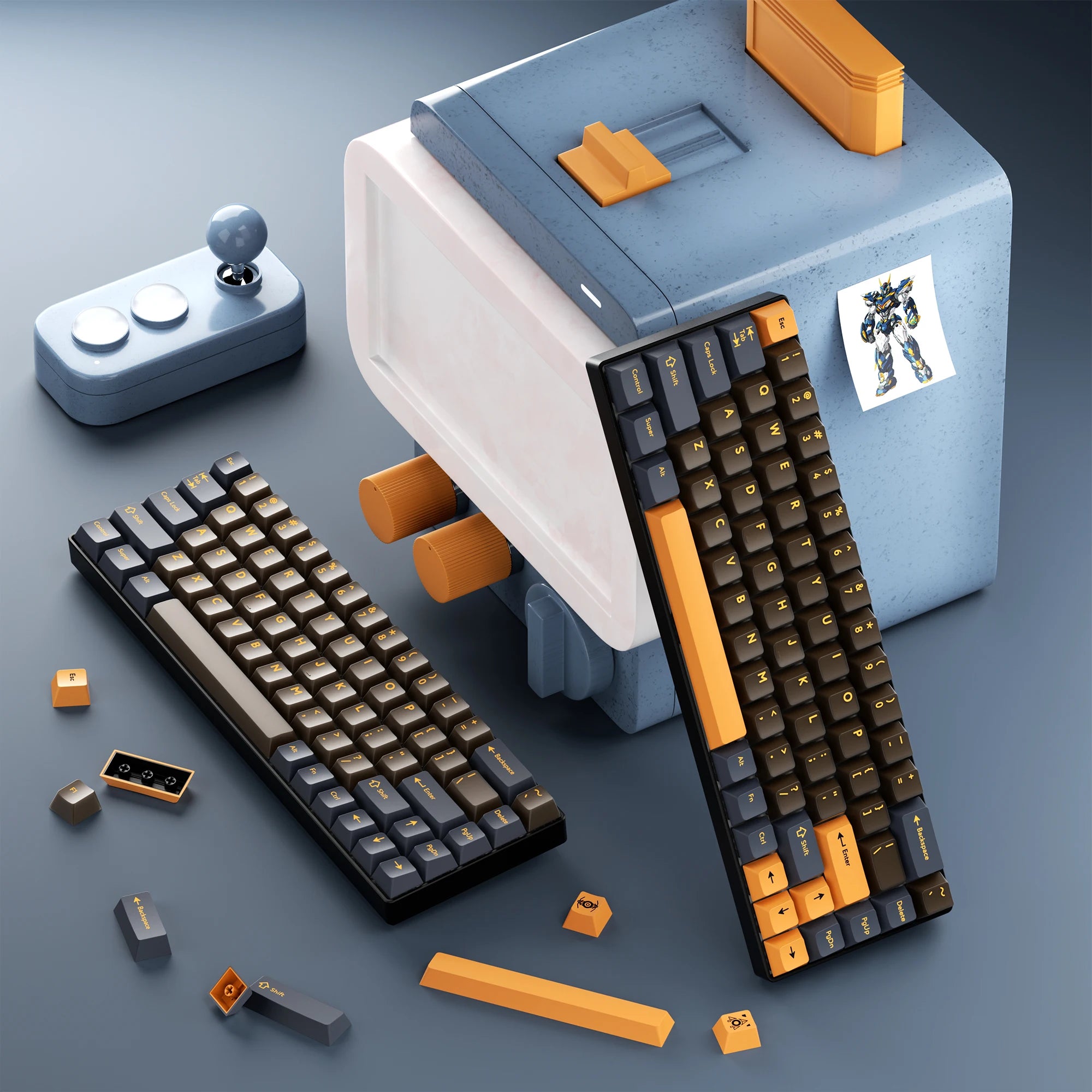 216 keys Brown Translucent Jade keycaps PBT PC Double Shot Cherry Profile Key Cap Set For Alice layout 61/68/75/87/98/104/108