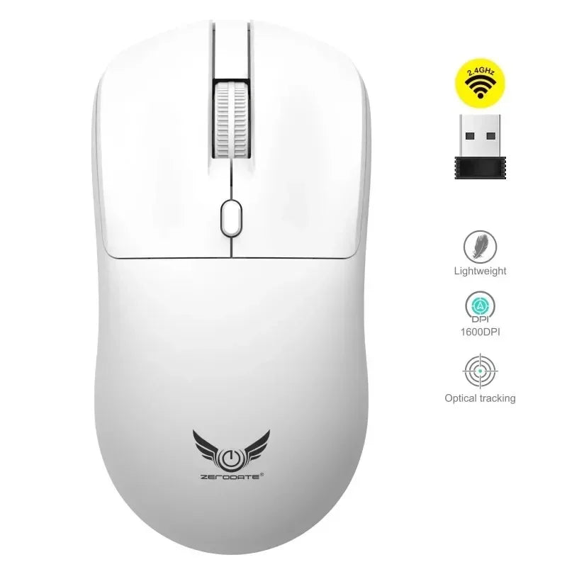 Wireless 2.4G Mouse Light Weight Design 1600 DPI Adjustable Plug And Play Low Noise Button Simple Style Mouse for Office Gaming