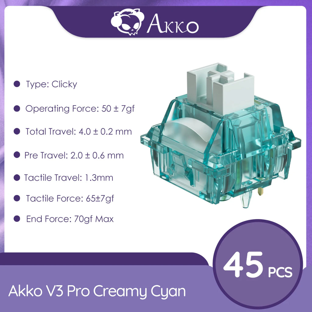 Akko V3 Pro Switches Tactile / Linear Switch for Mechanical Keyboard 45Pcs Pack Replaceable Outemu Gateron Cherry MX Keyswitch