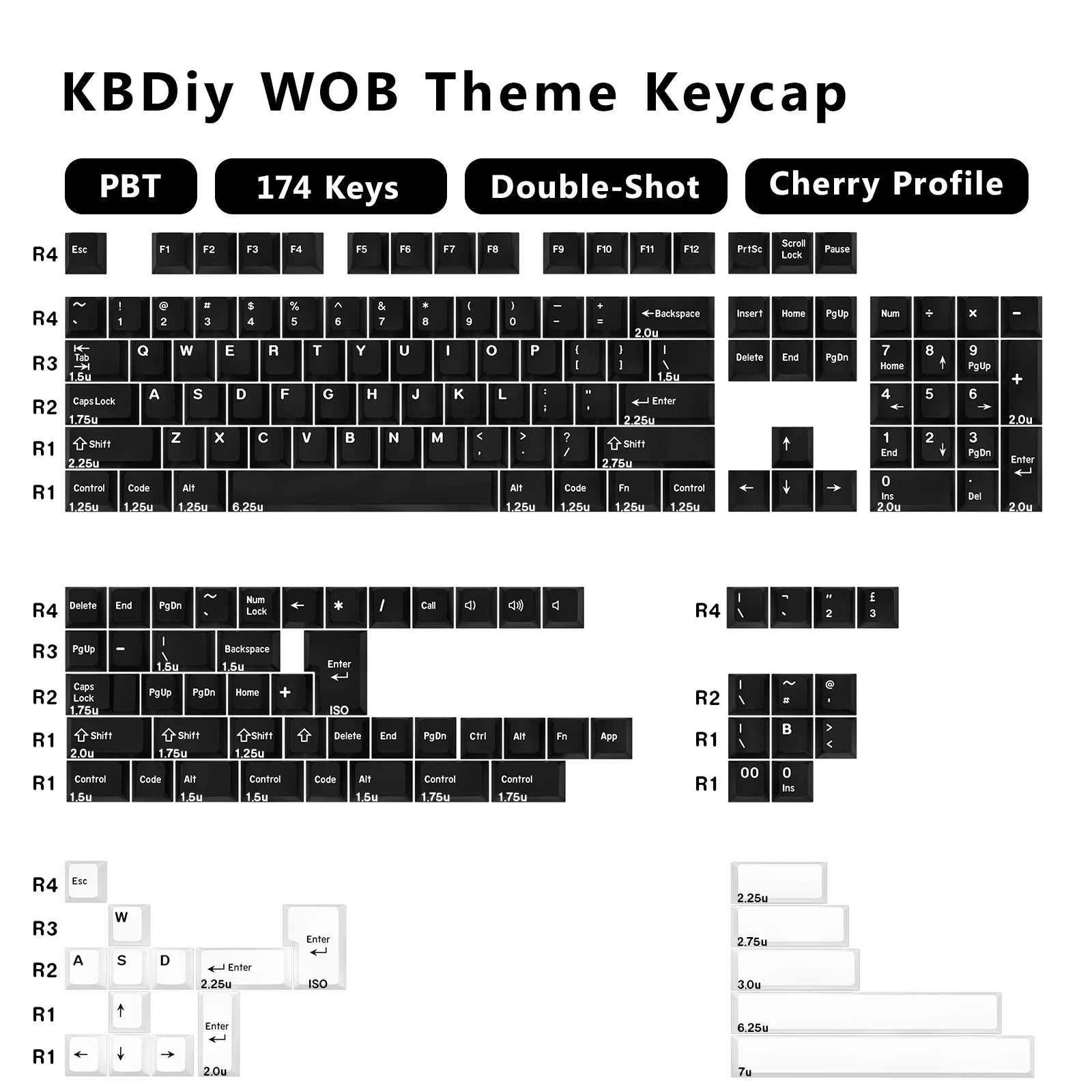 KBDiy 174 Keys/Set PBT GMK Marrs Green Keycap Custom Double Shot Cherry Profile Keycap for Mechanical Keyboard ISO DIY MX Switch