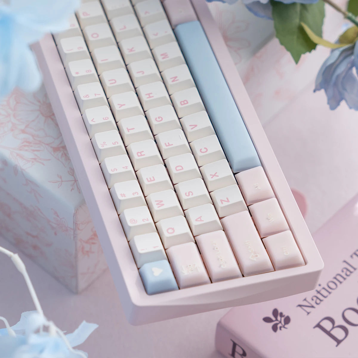 164 Keys Translucent Pink Keycaps PBT Double shot Cherry Profile Keycaps Set for Cherry 61/64/87/104/108 Mx Mechanical Keyboards