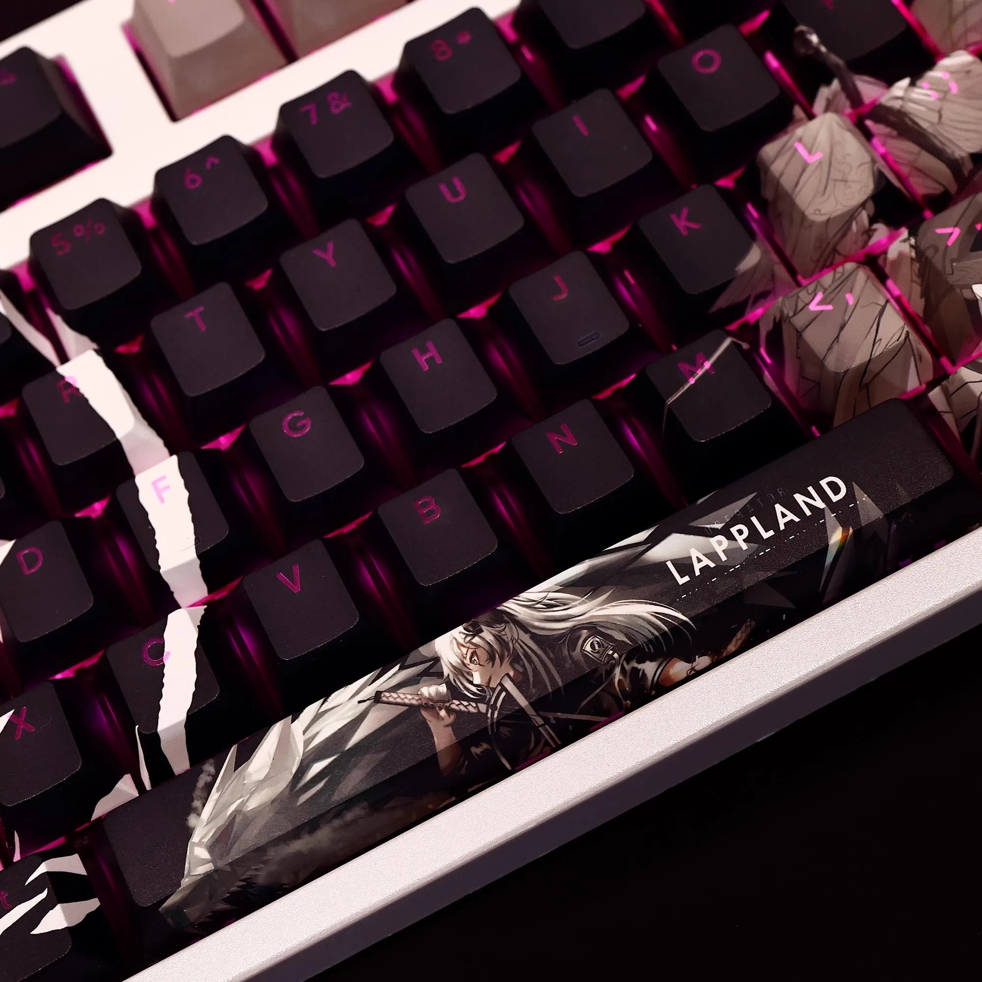 108 Keys/set Arknights Lappland Keycap PBT Dye Subbed Backlit Keycaps Anime Gaming Key Caps For ANSI 61 87 104 108 Keyboard
