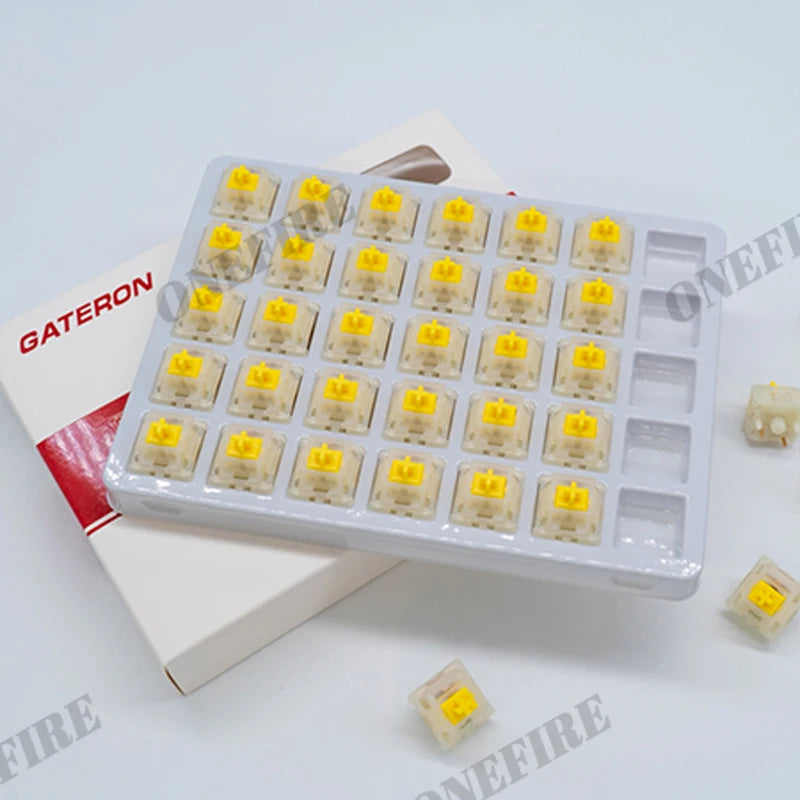 Gateron Milky Pro Switches Milky Yellow Pro Red Linear Pre Lubed Switch SMD RGB Mx Stem Switch for Mechanical Keyboard 5pin POM