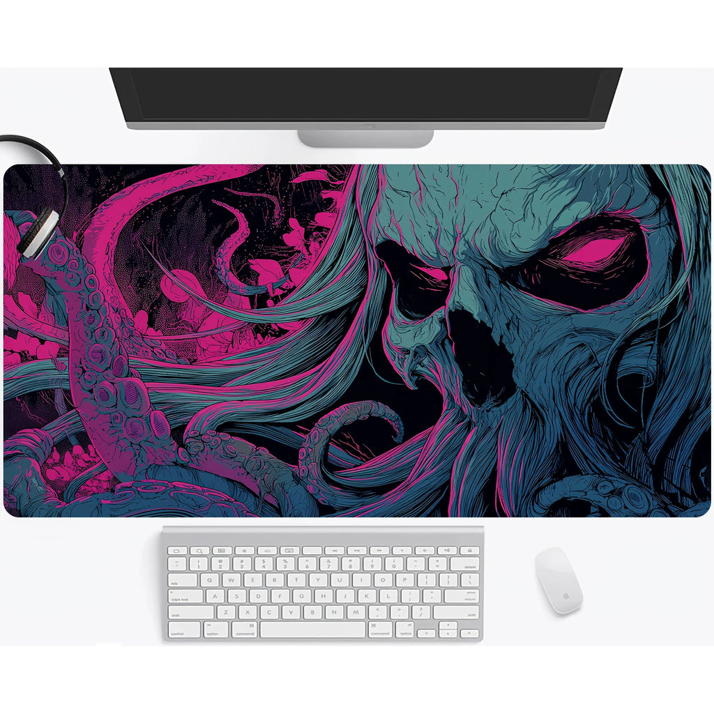 Neon Octopus Cthulhu Monster Mouse Pad Desk Mat Non-Slip Durable office mouse mat gaming mats with Stitched Edge HD printing
