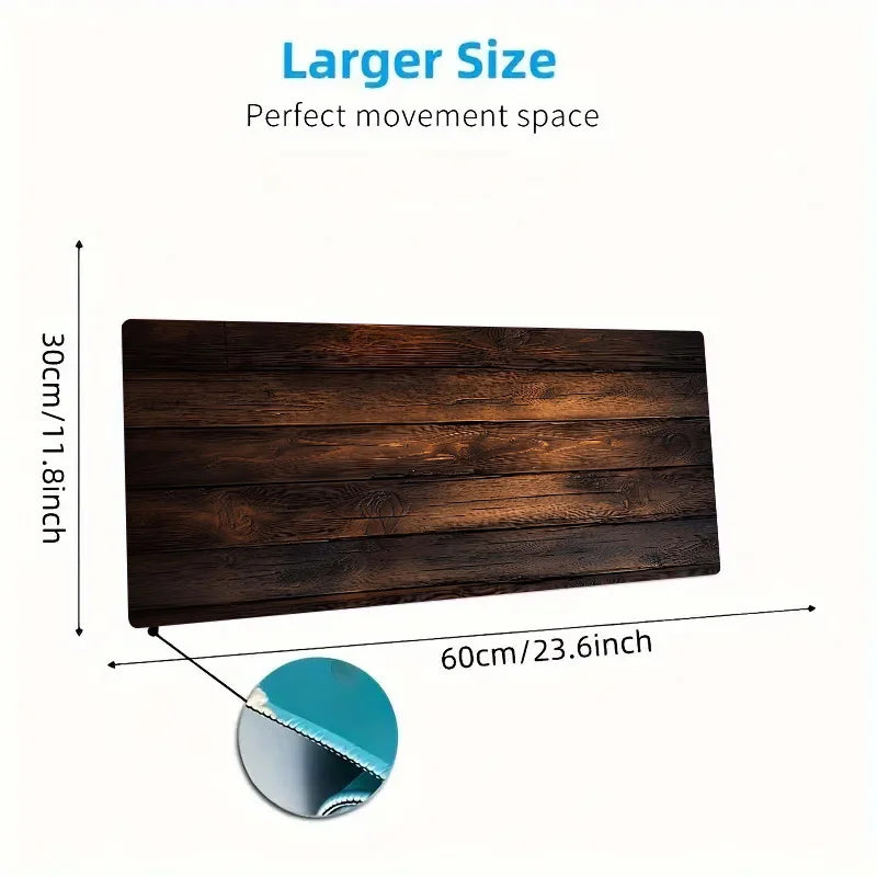 Rustic Wooden Mouse Pad Desk Mat High quality material, Non-Slip Rubber Base，Precision Stitched Edges，Durable & Waterproof rug