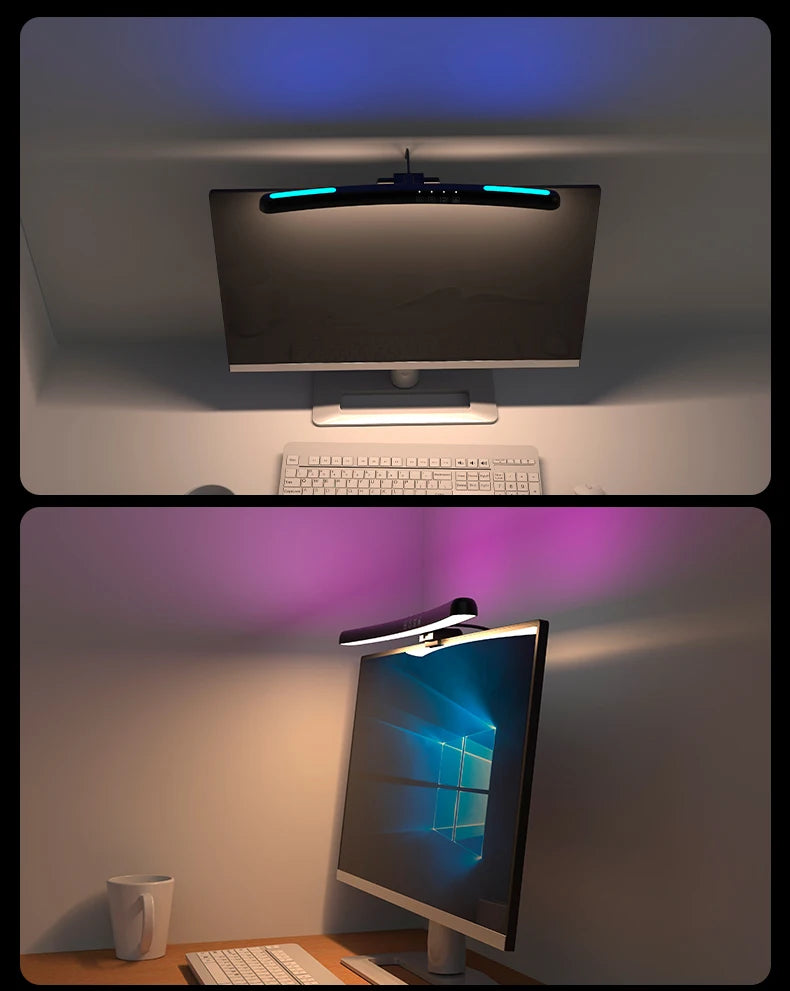 Curved Screen Monitor Laptop Screen Light Bar No flash frequency eyes-care Colorful atmosphere lamp Touch Switch Monitor Lamp