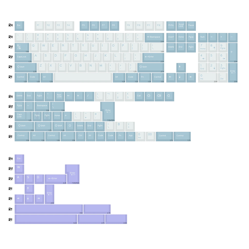 KBDiy 174 Keys/Set PBT GMK Marrs Green Keycap Custom Double Shot Cherry Profile Keycap for Mechanical Keyboard ISO DIY MX Switch