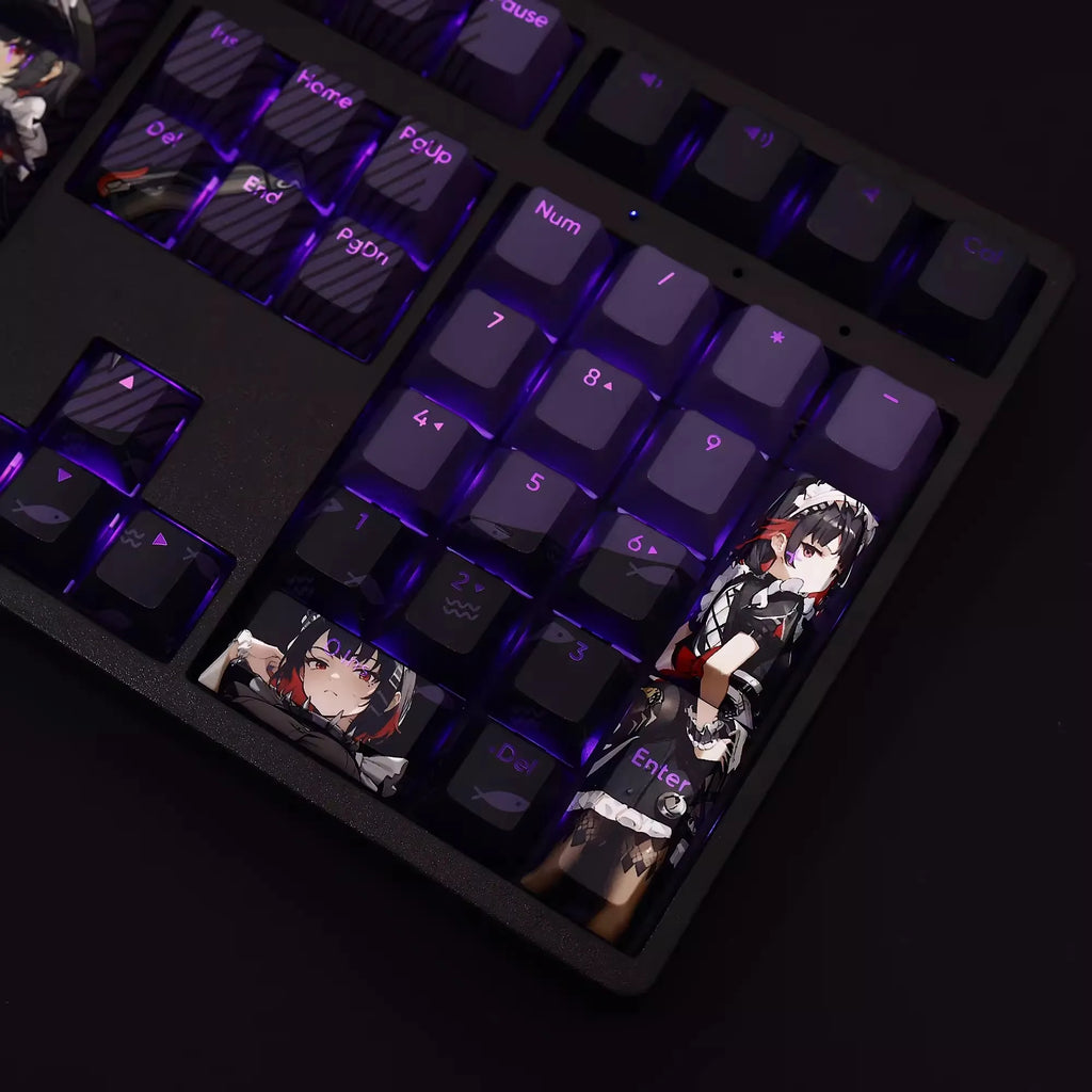 108 Keys/set Zenless Zone Zero Ellen Joe Keycap PBT Backlit Keycaps Cartoon Anime Gaming Key Caps For ANSI 61 87 104 Keyboards