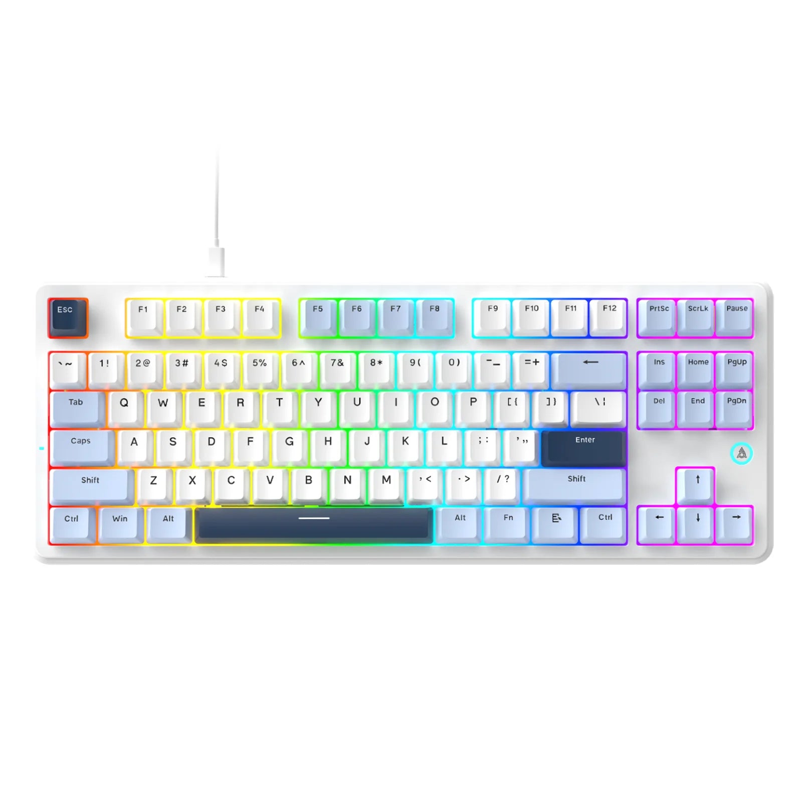 AJAZZ AK870 V2 TKL Gasket Hot-Swap Wired/BT5.0/2.4GHz Wireless Mechanical Keyboard RGB Backlit 10000mAh Battery NKRO for Win/Mac