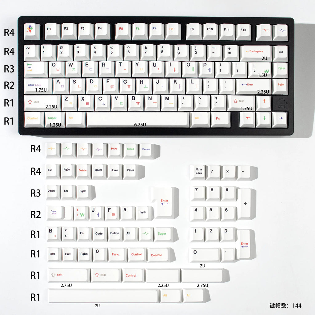 148 Keys Cute Cat PBT Cherry Keycaps Dye-Sublimated Keycap Set For Mx Cherry Switch Mechanical Keyboard 61/64/87/96/104