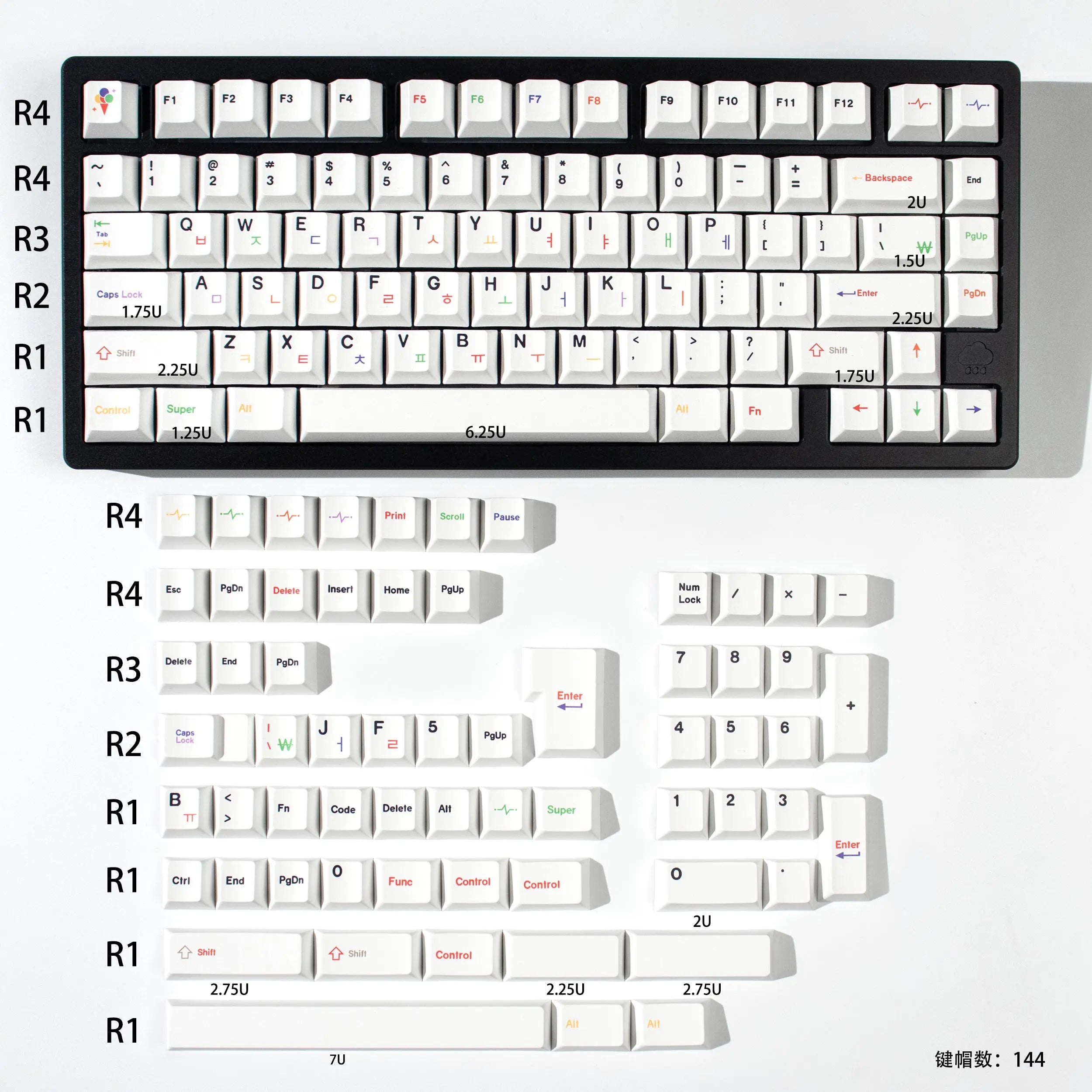 148 Keys Cute Cat PBT Cherry Keycaps Dye-Sublimated Keycap Set For Mx Cherry Switch Mechanical Keyboard 61/64/87/96/104