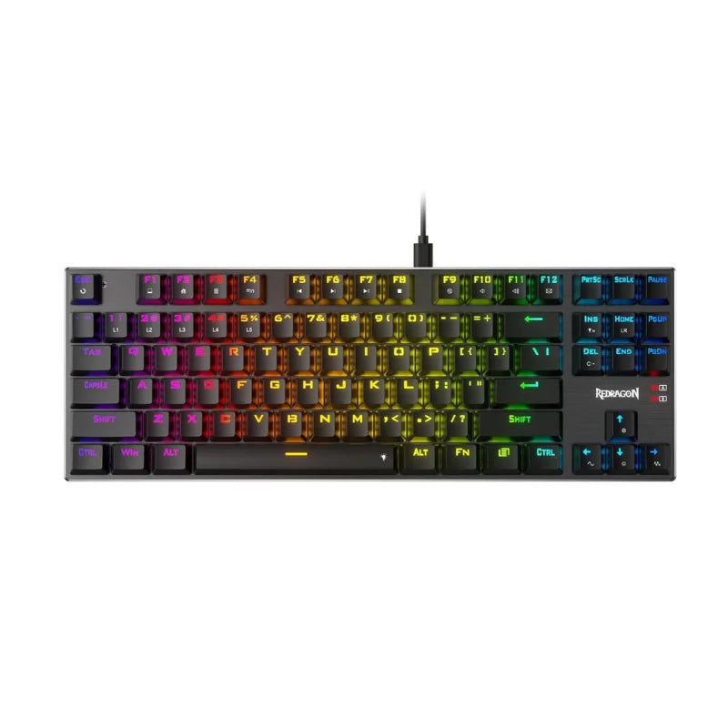 Redragon K660 (K556 TKL) RGB LED Backlit Wired 104 Keys Hot-Swap Noise Absorbing Foams Mechanical Gaming Keyboard， Red Switch