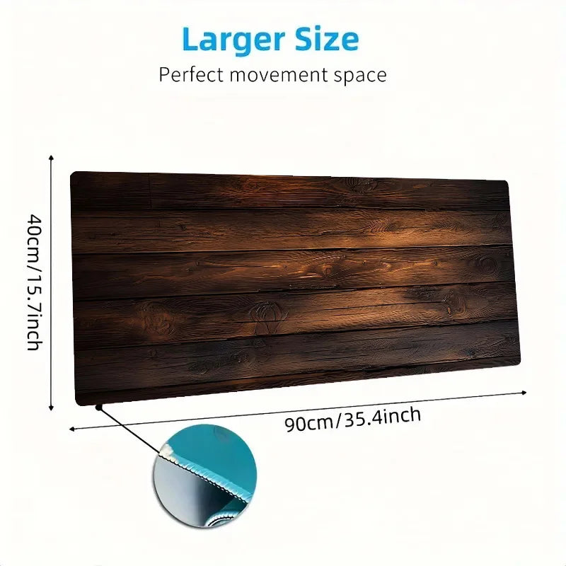 Rustic Wooden Mouse Pad Desk Mat High quality material, Non-Slip Rubber Base，Precision Stitched Edges，Durable & Waterproof rug