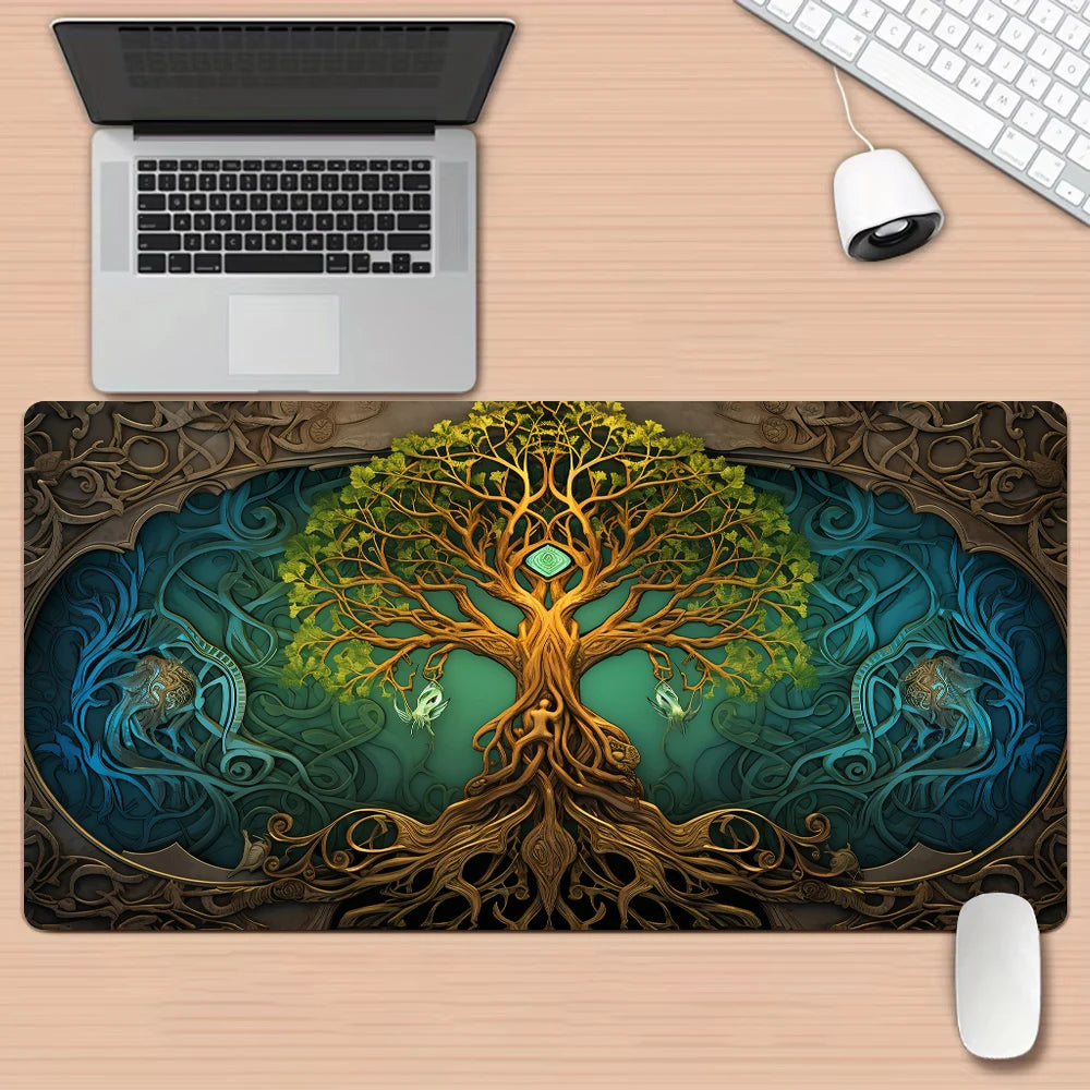 Giant tree of life large Mouse Pad Desk Mat Non-Slip Durable Stitched Edge keyboard mouse mat Gaming mat mauspad משטח לעכבר מחשב