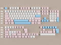 164 Keys Translucent Pink Keycaps PBT Double shot Cherry Profile Keycaps Set for Cherry 61/64/87/104/108 Mx Mechanical Keyboards