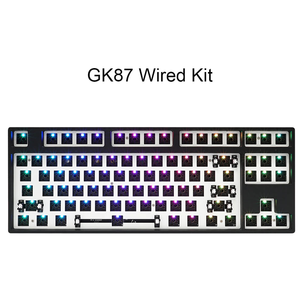 GK87 GK87S TKL RGB Hot Swap Programmable Wired Bluetooth MX Mechanical keyboard DIY kit