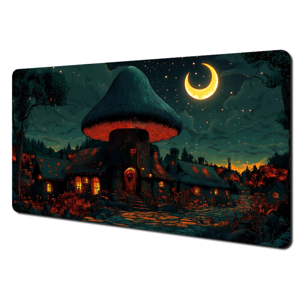 Mysterious Purple Forest large Mouse Pad Desk Mat gaming mats Non-Slip Stitched Edge pc accessories keyboard mousemat office rug