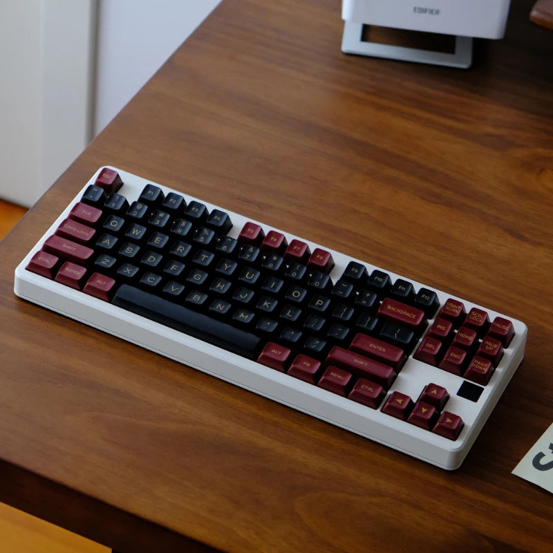 GMK Red Samurai Key Cap Set 140+ keys PBT 2-Color Injection Molded SA Profile Fit 61%-108% Keycaps for Mechanical Keyboard Gift