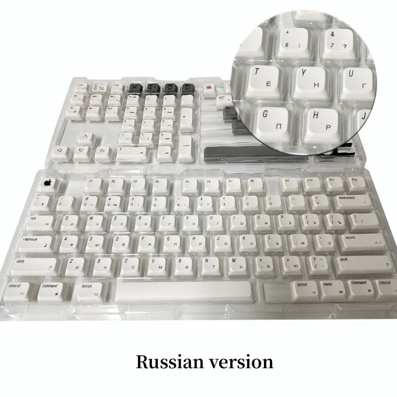 Apple MAC Keycaps XDA PBT English/Japanese/Russian/Korean 127 Keys/Set For Cherry MX Keycap For DIY Custom Mechanical Keyboard