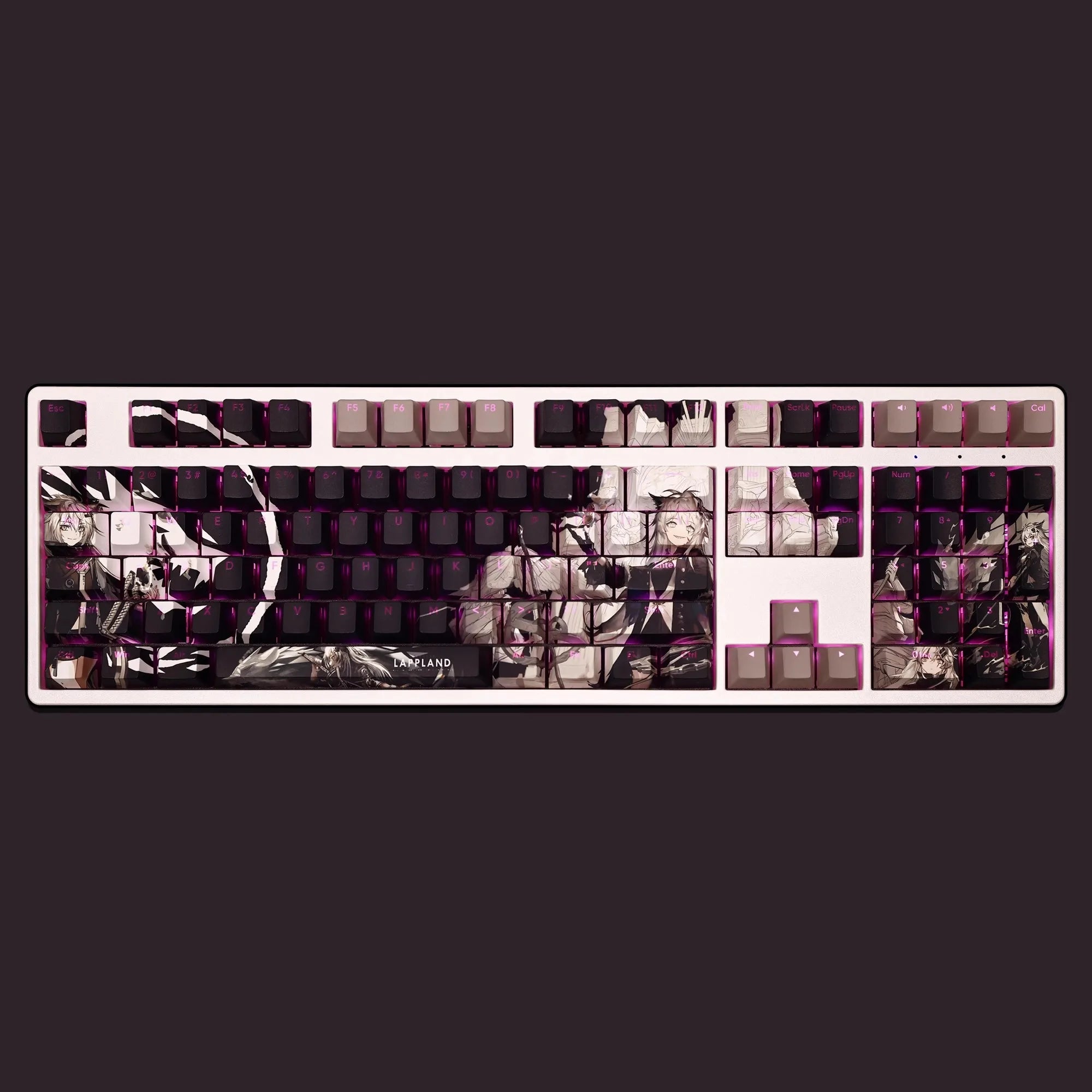 108 Keys/set Arknights Lappland Keycap PBT Dye Subbed Backlit Keycaps Anime Gaming Key Caps For ANSI 61 87 104 108 Keyboard
