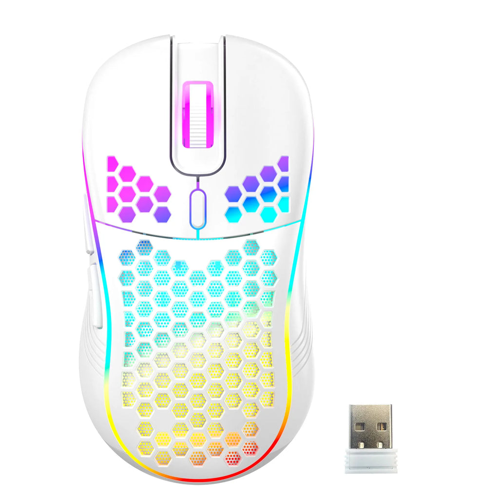 Honeycomb Wired Gaming Mouse RGB Backlight 7200 Adjustable DPI Ergonomic USB Computer Mice for Windows PC & Laptop Gamers