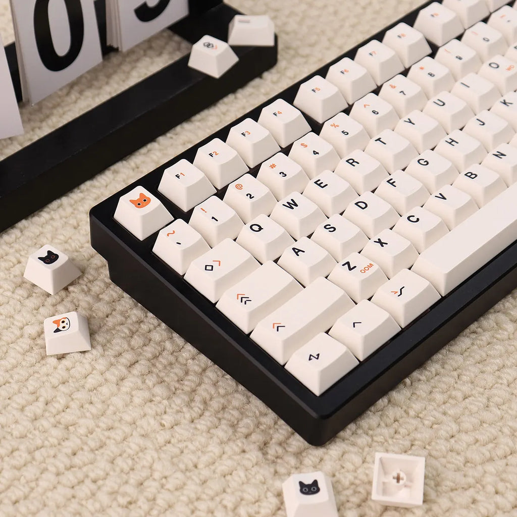 148 Keys Cute Cat PBT Cherry Keycaps Dye-Sublimated Keycap Set For Mx Cherry Switch Mechanical Keyboard 61/64/87/96/104