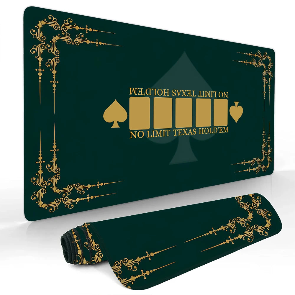 Texas Hold 'em Poker design Mouse Pad Desk Mat gaming mats Non-Slip Stitched Edge pc accessories keyboard mousepads card mat