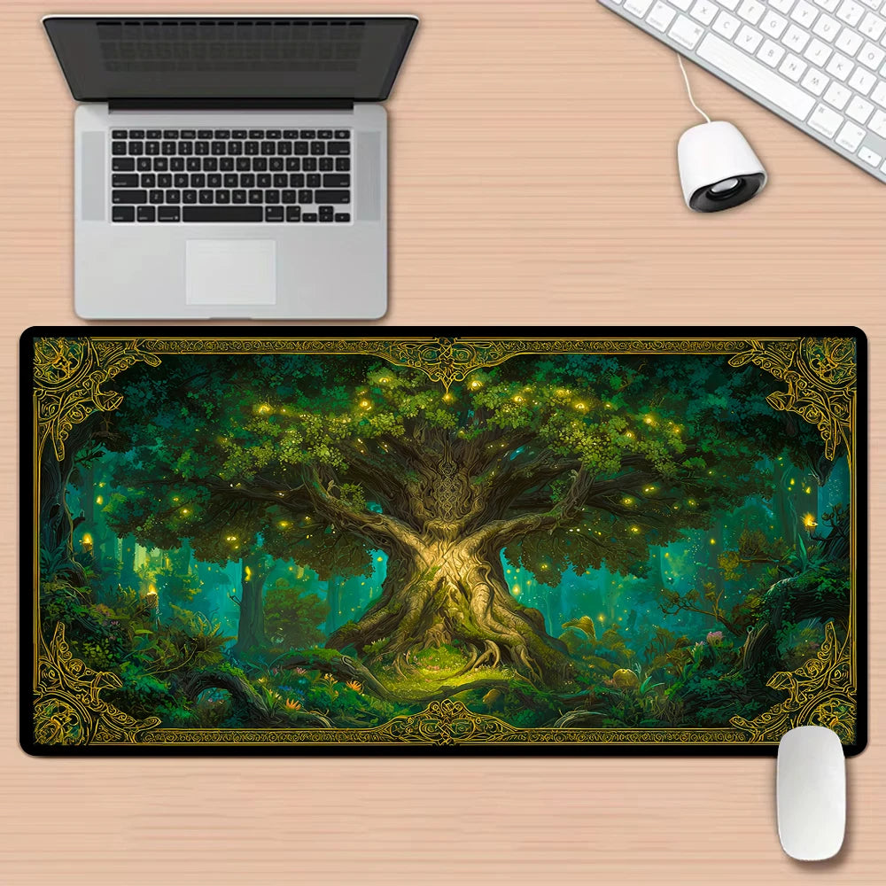 Giant tree of life large Mouse Pad Desk Mat Non-Slip Durable Stitched Edge keyboard mouse mat Gaming mat mauspad משטח לעכבר מחשב