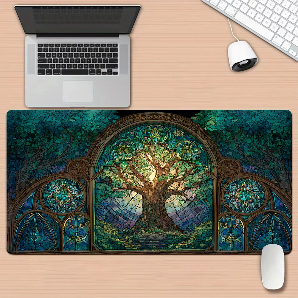 Giant tree of life large Mouse Pad Desk Mat Non-Slip Durable Stitched Edge keyboard mouse mat Gaming mat mauspad משטח לעכבר מחשב