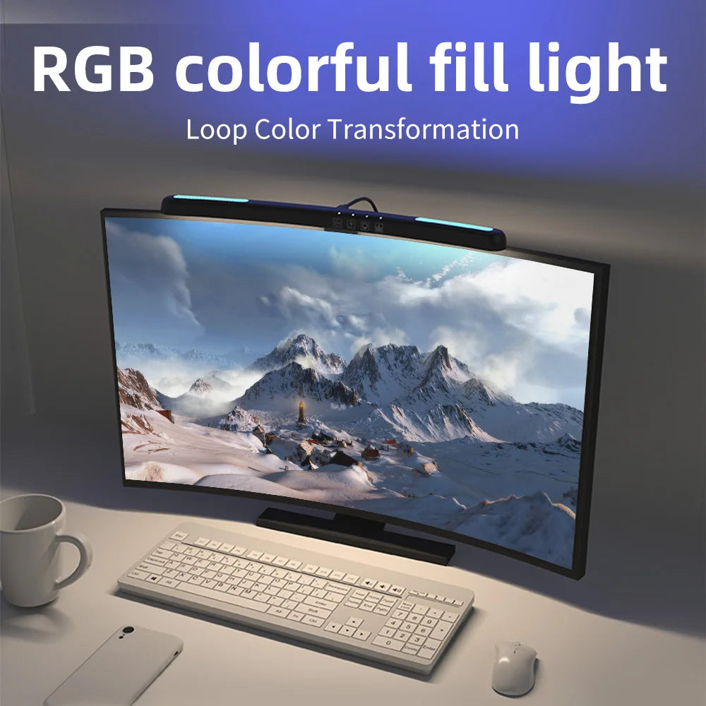 LED Desk Lamp USB Stepless Dimming Screen Hanging Lights Curved Screen Hanging Lamp Monitor Light Bar Reading Desk Lamp