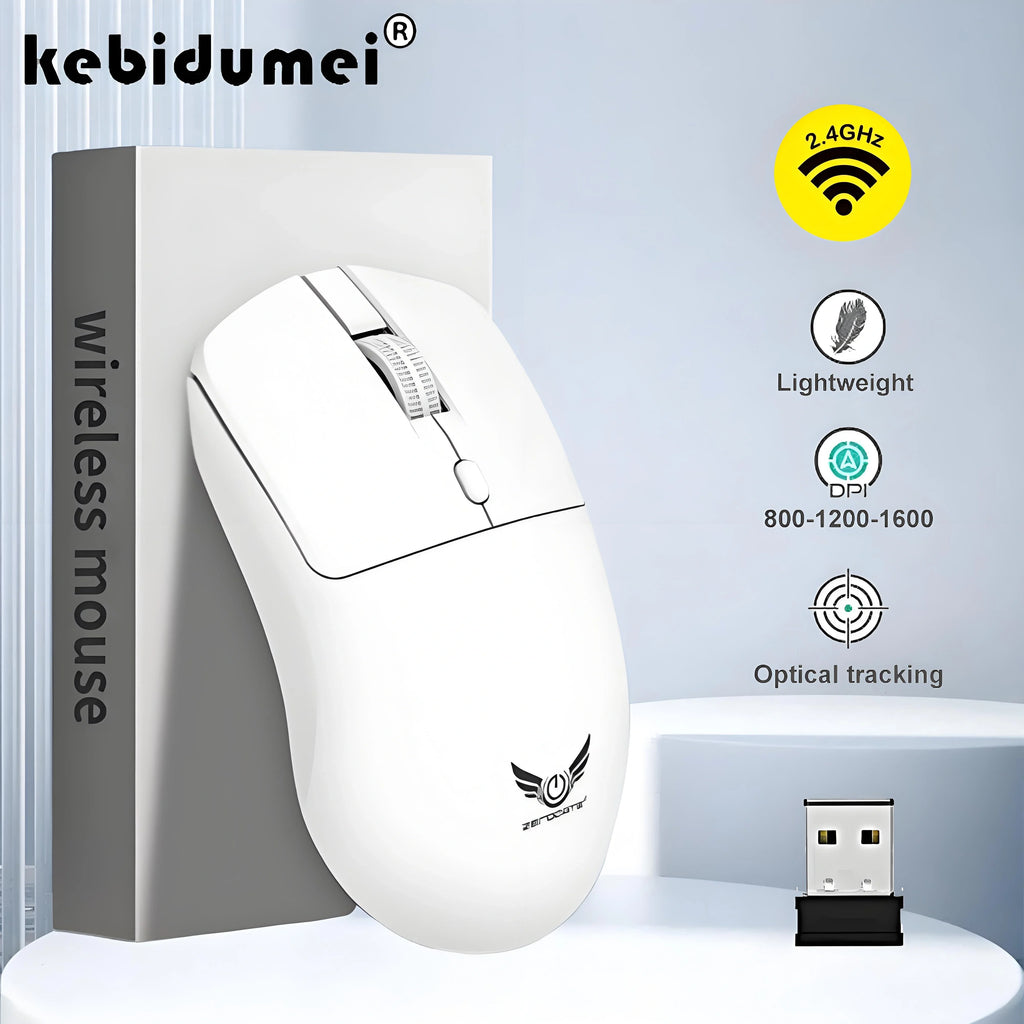 Wireless 2.4G Mouse Light Weight Design 1600 DPI Adjustable Plug And Play Low Noise Button Simple Style Mouse for Office Gaming