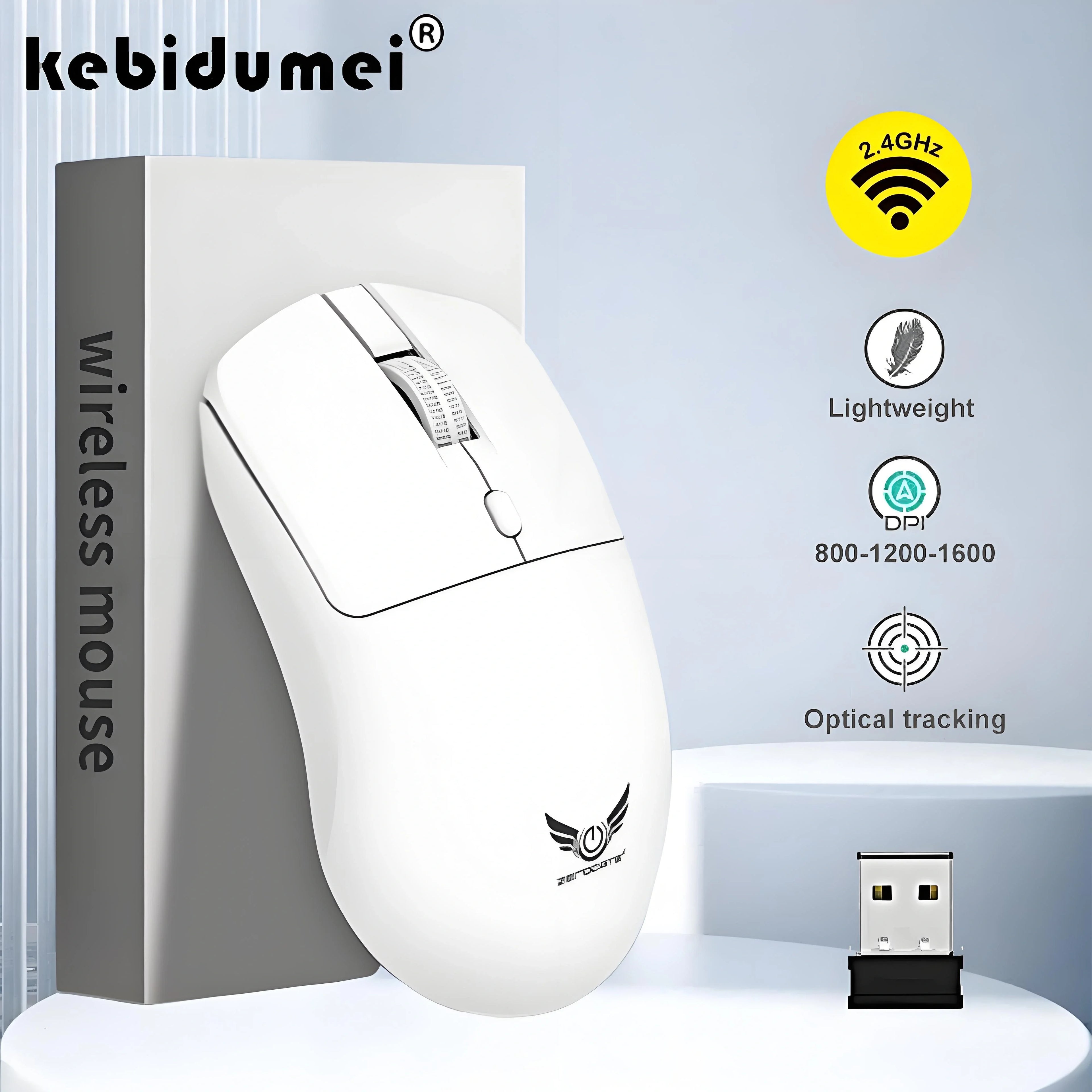 Wireless 2.4G Mouse Light Weight Design 1600 DPI Adjustable Plug And Play Low Noise Button Simple Style Mouse for Office Gaming