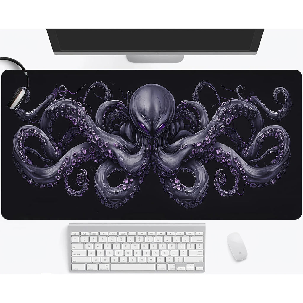 Neon Octopus Cthulhu Monster Mouse Pad Desk Mat Non-Slip Durable office mouse mat gaming mats with Stitched Edge HD printing