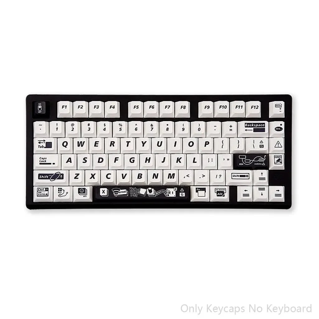 139 Keys Simple 404 Theme Keycaps Set Cherry Height PBT Thermal Sublimation DIY For 61 87 98 104 108 Keys Mechanical Keyboard